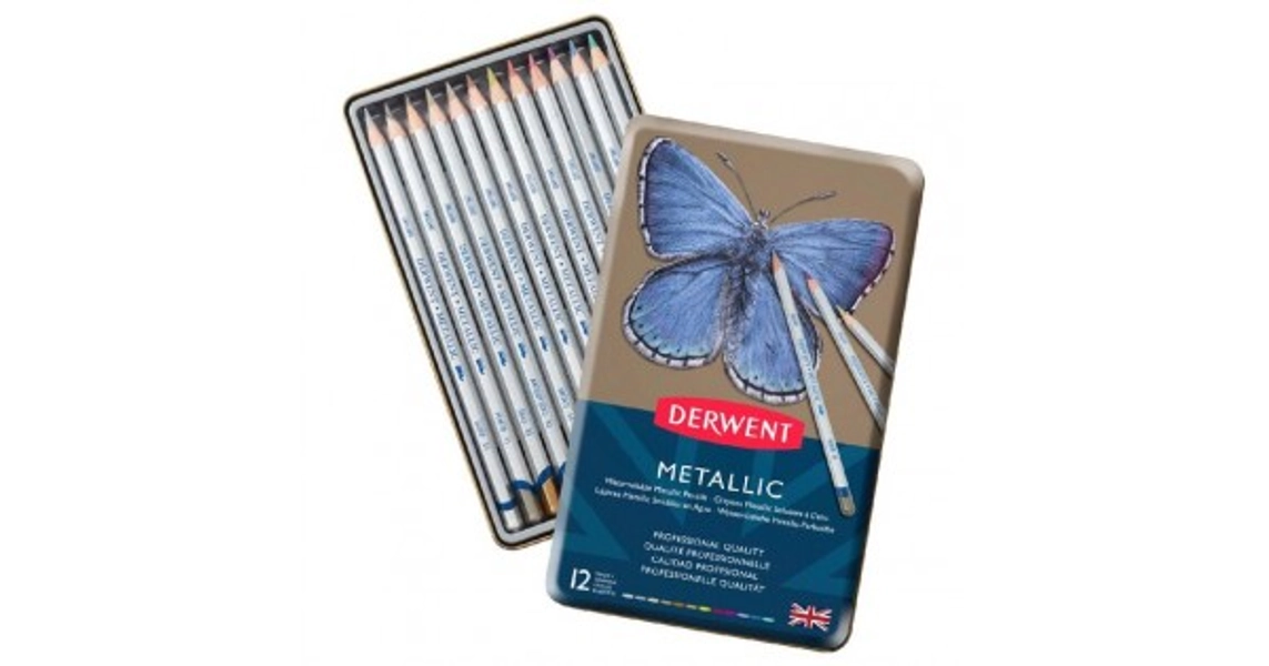 Derwent цветни моливи Metallic комплект 12 цв