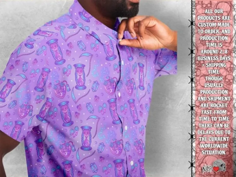 Neon Magic Button Down Style Shirt Pastel Goth Shirt Unisex | Etsy