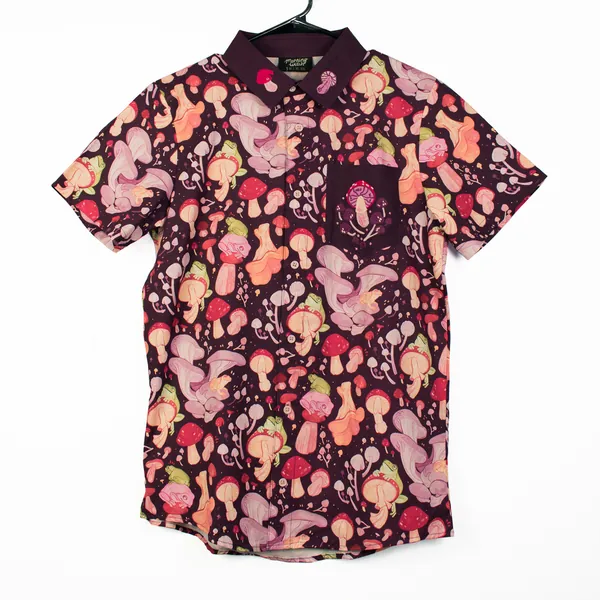 Secret Garden: Mush & Frog Embroidered Button Down Shirt | M