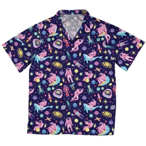 Astronauts on Whales Astronaut Button up Purply Blue Unisex | Etsy