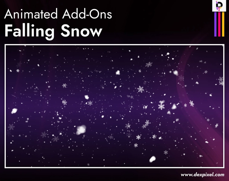 Falling Snow Animated Stream Overlay | Twitch Winter Holidays Overlays & Scenes | 6 Animated Christmas Snowflake Snow Loop