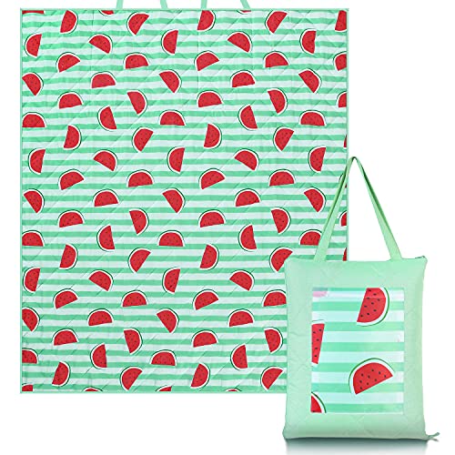 SEDONA HOUSE Outdoor Picnic Blanket Waterproof Foldable Extra Large with 3 Layers Material, Soft and Comfortable for Beach, Camping, Hiking, Travelling, Watermelon - Watermelon
