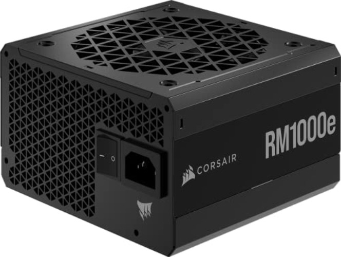 Corsair RM1000e Fully Modular Low-Noise ATX Power Supply (Dual EPS12V Connectors, 105°C-Rated Capacitors, 80 PLUS Gold Efficiency, Modern Standby Support) Black, 1000 Watts - RMe - 1000 Watts - Black