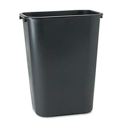 Rubbermaid Commercial Products 41QT/10.25 GAL Wastebasket Trash Container, for Home/Office/Under Desk, Black (FG295700BLA) - 10 Gallons - Black - 1