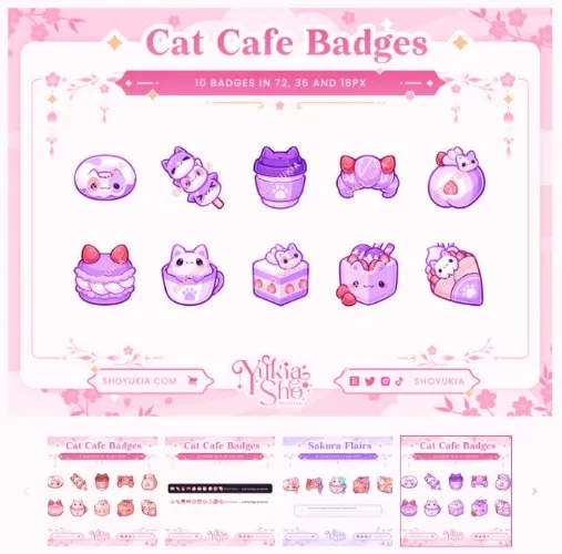 Cat Cafe Sub Badges