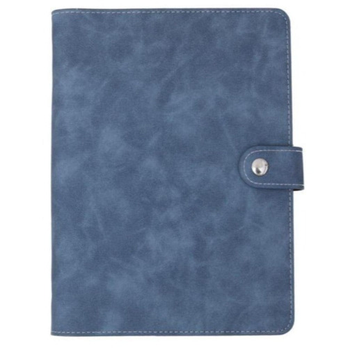 Vegan Leather Organizational Notebook/Journal A5/A6 (3 Paper Options) - A5 Large / Navy Blue / Notebook (Line/Grid/Dot/To-Do)