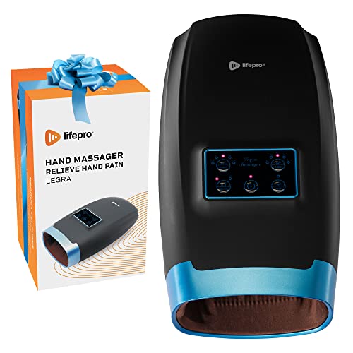 LifePro Hand Massager - for Arthritis and Carpal Tunnel Relief - Hand, Wrist and Finger Massager with Heat and Compression - Arthiritis Pain Relief for Hands - Black