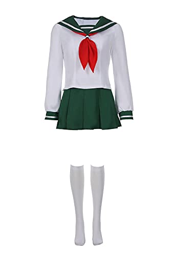 CosplayCos Kagome Higurashi School Uniform Sets Anime Sailor Dress Cosplay Costume for Women Girls - X-Large Female