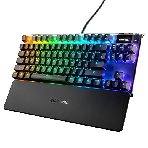 SteelSeries Apex 7 TKL Compact Mechanical Gaming Keyboard – OLED Smart Display – USB Passthrough and Media Controls – Linear and Quiet – RGB Backlit (Red Switch) - Apex 7 TKL - Red – Linear & Quiet