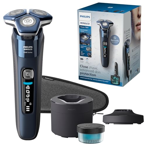 Philips Norelco Shaver 7800, Rechargeable Wet & Dry Electric Shaver with SenseIQ Technology, Quick Clean Pod, Charging Stand, Travel Case and Pop-up Trimmer, S7885/85 - Latest Version - Shaver 7800
