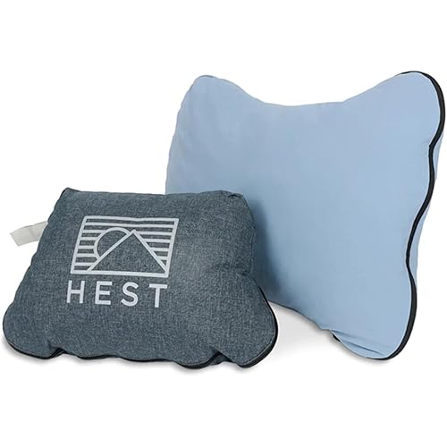 HEST Camp Pillow (Medium) - Temperature Resilient Memory Foam - Essential for Camping, Backpacking, and Outdoor Adventures - Compact Packable Travel Pillow - 15" L x 22" W - Camp Pillow - Medium