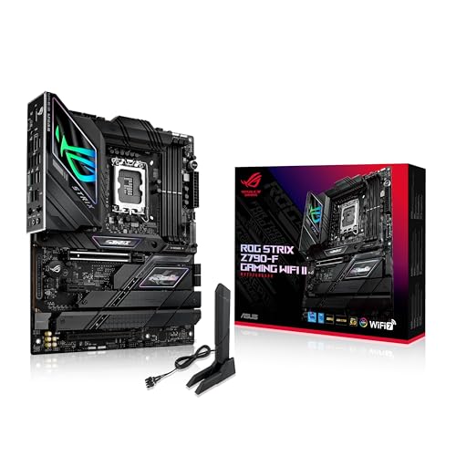 ASUS ROG Strix Z790-F Gaming WiFi II LGA 1700(Intel 14th &13th & 12th Gen) ATX Gaming Motherboard(DDR5,2.5 Gb LAN,5XM.2 Slots,PCIe 5.0 x16,WiFi 7,Front-Panel Connector with PD 3.0 up to 30W) - Z790-F|WiFi 7