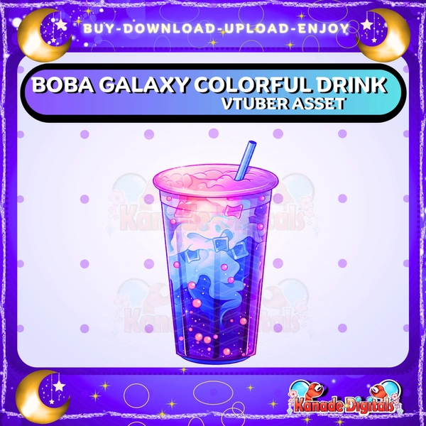 Boba Galaxy Colorful Drink Vtuber Asset | Live2D, Props, Accessory, Twitch, youtube,