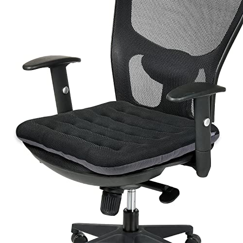 SINOSSO Excellent Support Effect Office Chair Cushion 1 Pack, Luxury Air Mesh Breathable Non-Slip Desk Computer Seat Cushion, Kitchen Dining Room Square Chair Pad (1 Count, Black) - Black - 1