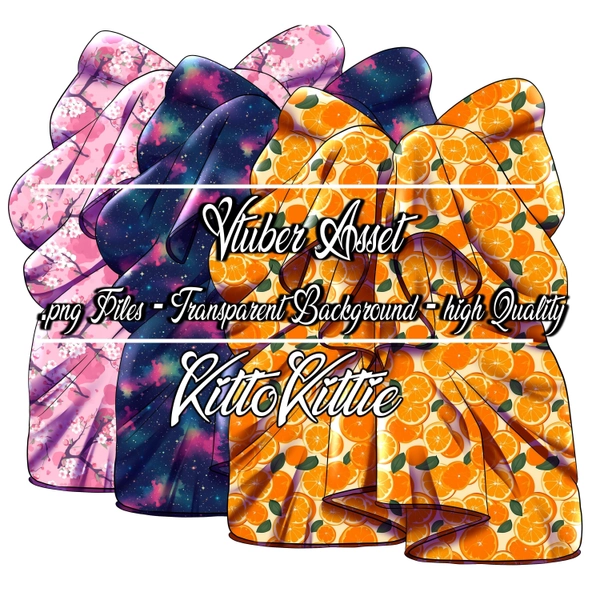 Vtuber Asset | Blanket | Blankie | orange | galaxy | cherry blossom | flowers | floral | stars | fruits