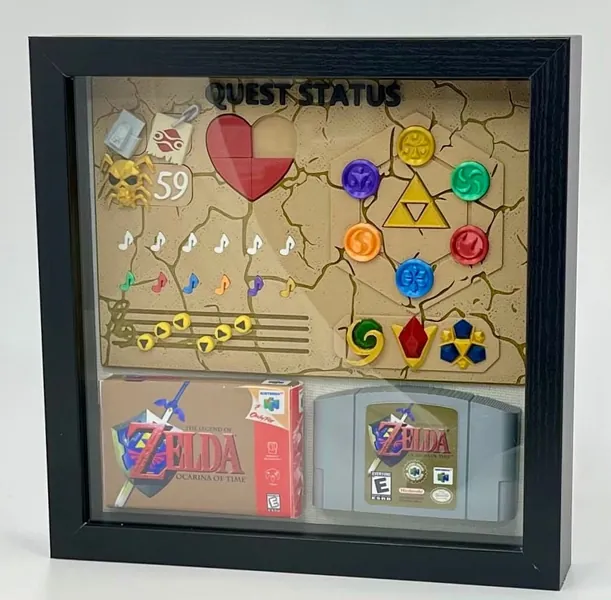 Zelda Quest Status Screen 3D Art Display