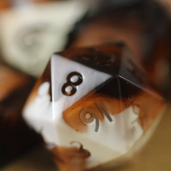 Coffee and Cream RPG Dice, Full Set of 7