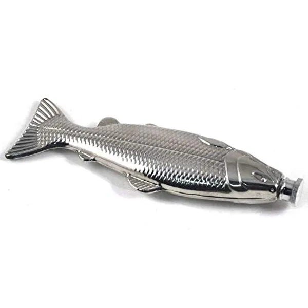 XuoAz Flasks-Men Stainless-Steel Fish-Shape Liquor-Flask with Funnel Set 4oz - Stainless Steel Flask