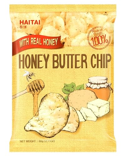 Haitai Honey Butter Chip New Korea Potato Snack (60g x 2) - Honey - 2.11 Ounce (Pack of 2)