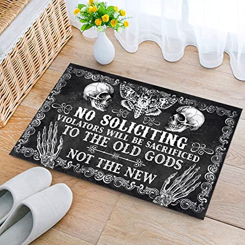 Witch No Soliciting Violators Will Be Sacrificed Durable Doormat Indoor Outdoor Entrance Door Mat Bath Rug Decorative Patio Garage Garden Kitchen Door Mats 30 x18 Inch
