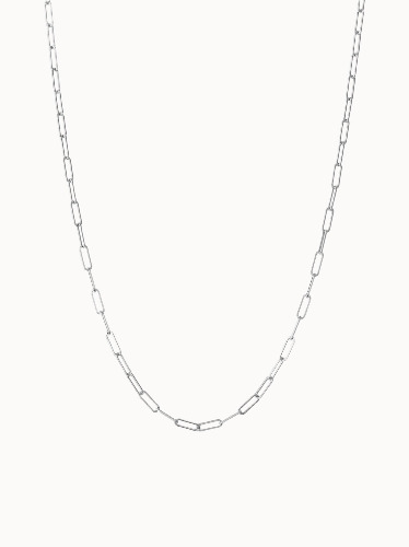 Large Link Necklace - White Gold