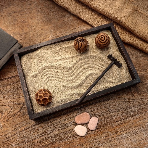 Serene Beach Jempinis Wood Meditative Zen Garden from Indonesia | Default Title