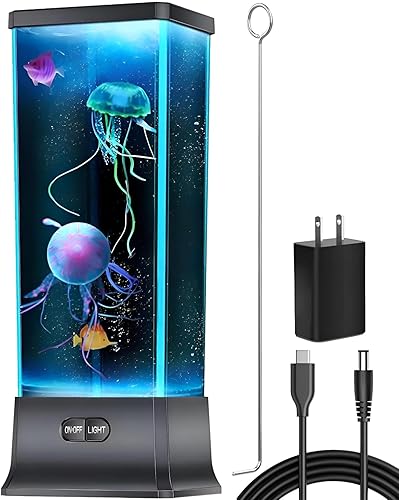 CALOVER Gifts for Kids Men Women Friends Family Cool Jellyfish Lamp Night Light for Girls Boys Kids Home Office Bedroom Decor for Christmas Holiday Birthday Party - Modern