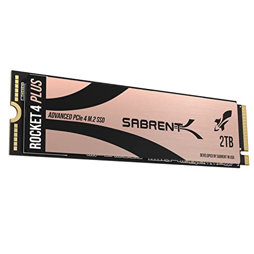 Sabrent M.2 NVMe SSD 2TB Gen4 7100 MB/s Lesen, PCIe 4.0 intern Festplatte Für Gamer, kompatibel mit PS5 Konsole, PCs, NUCs Laptops und desktops (SB-RKT4P-2TB) - 2TB - M.2 SSD Gen 4