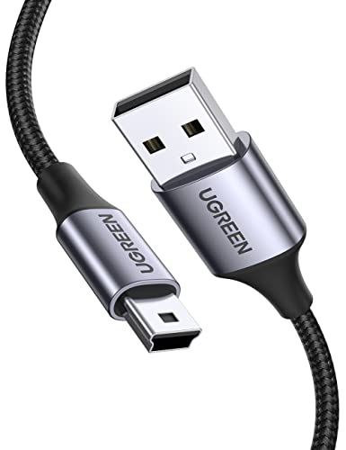 UGREEN USB Mini-B Kabel Ladekabel USB A Stecker auf Mini USB Stecker Nylon kompatibel mit PS3 Game Controller, Externe Festplatte, Dashcam, Mikrofon, usw. (2m) - 2.0 Meter