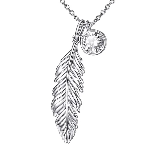 Happyyami 1Pc Decorative Necklace Fashion Leaf Shaped Pendant Necklace Collarbone Chain - Silver