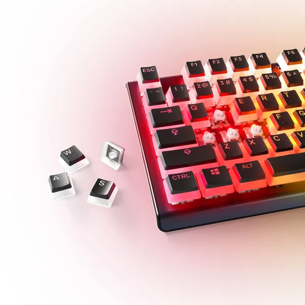 SteelSeries PRISMCAPS - Double Shot Pudding-Style Keycaps - Durable PBT Thermoplastic - Compatible with a Wide Range of Mechanical Keyboards - Black - PRISMCAPS Black