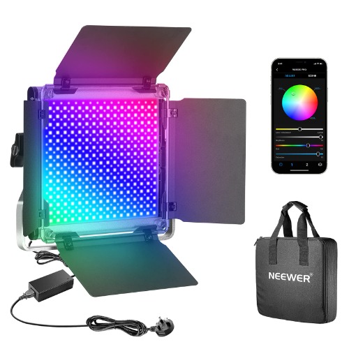 Neewer 530PRO RGB Led Video Light with APP Control, 360°Full Color, 45W Video Lighting CRI 97 with Barndoor/U Bracket for Gaming,Streaming,Zoom,YouTube,Webex,Broadcasting,Web Conference,Photography