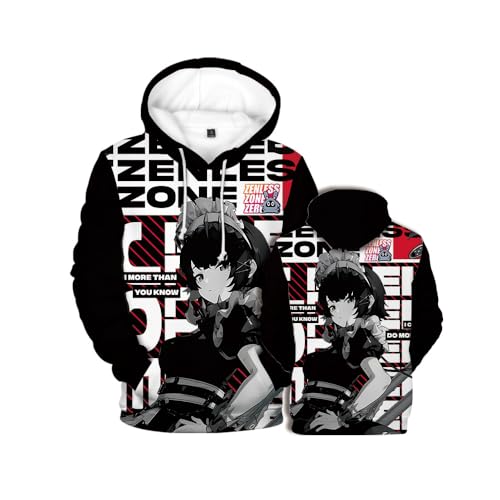 MIAOCOS Game Zenless Zone Zero Cosplay Hoodie Aesthetic Sweatshirt Costume Unisex Adult Hooded Casual Outwear Game Party Show - 5X-Large - Grey