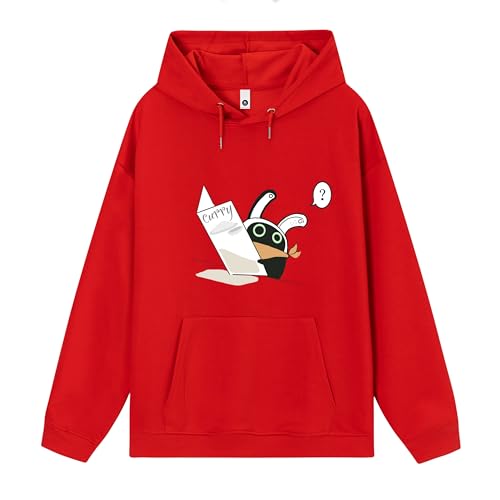 Qingyee Zenless Zone Zero Cute Bangboo Hoodies,Long Sleeve Hooded Polyester Sweatshirt - 3X-Large - Red
