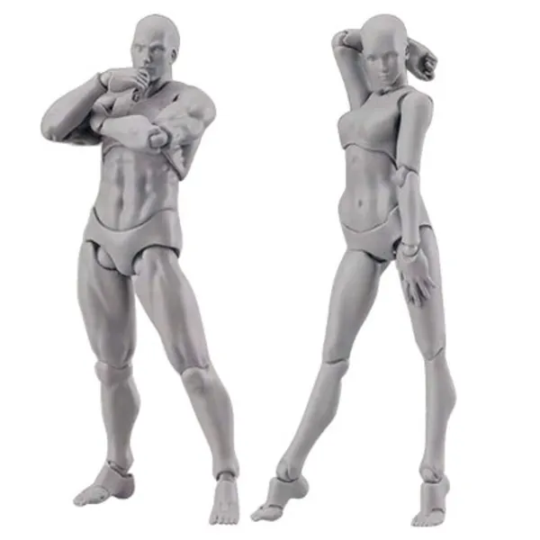Artists Manikin Blockhead Jointed Mannequin Drawing Figures,Figure Model for Sketching, Painting, Drawing, Artist Male+Female Set