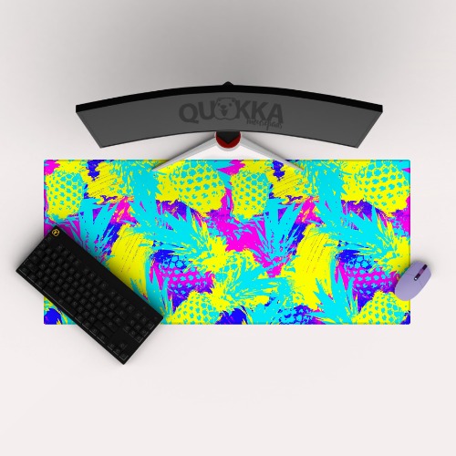 Abstract Pineapples Mousepad Deskmat - 70x30cm / 4mm / Black Stitched