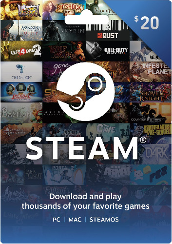 Steam Gift Card - $20 - $20 Gift Card Card