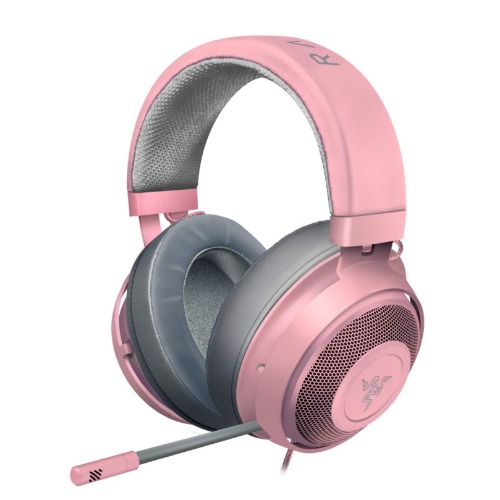 Razer Kraken Gaming Headset: Lightweight Aluminum Frame, Retractable Noise Isolating Microphone, For PC, PS4, PS5, Switch, Xbox One, Xbox Series X & S, Mobile, 3.5 mm Audio Jack - Quartz Pink - Quartz Pink