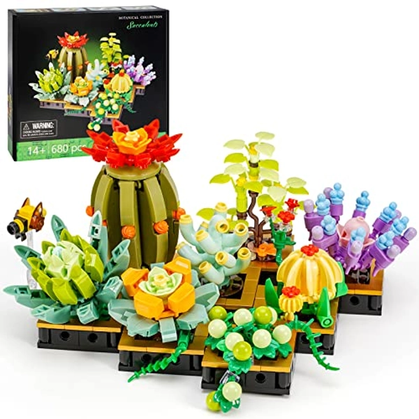 Mibido Succulents Plant Decor Building Set for The Home Office Birthday Gifts Idea Creative Project for Kids Aged 14+ and Adults, New 2023 (680 Pieces) - 192