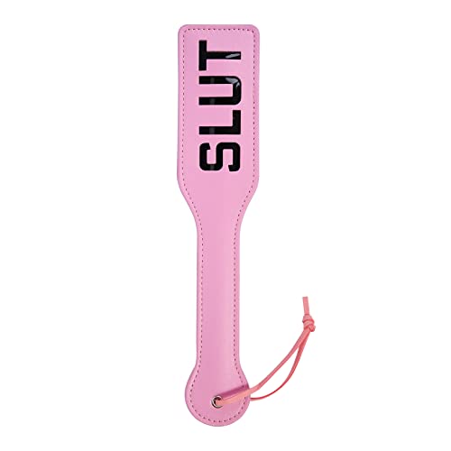 VENESUN Faux Leather Slut Spanking Paddle for Sex Play, 12.8inch Total Length Paddle for Adults, Pink - Pink