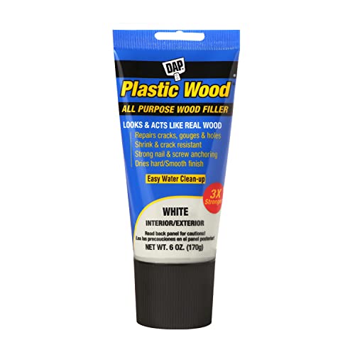 DAP 00585 Latex 6oz, White All Purpose Plastic Wood Filler, 6 Oz - White - 6 Oz. - Plastic Wood