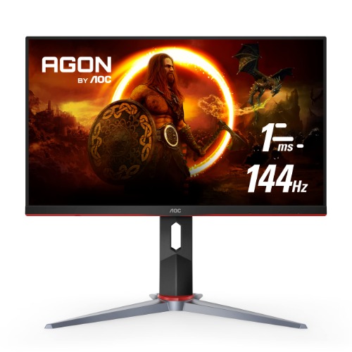 AOC 27G2 27" Frameless Gaming IPS Monitor, FHD 1080P, 1ms 144Hz, NVIDIA G-SYNC Compatible + Adaptive-Sync, Height Adjustable, 3-Year Zero Dead Pixel Guarantee, Black/Red