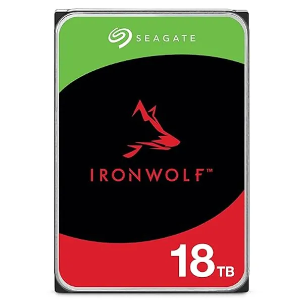 Seagate IronWolf 18TB NAS Internal Hard Drive HDD – CMR 3.5 Inch SATA 6Gb/s 7200 RPM 256MB Cache for RAID Network Attached Storage, Rescue Services – Frustration Free Packaging (ST18000VNZ00) - HDD - 18TB