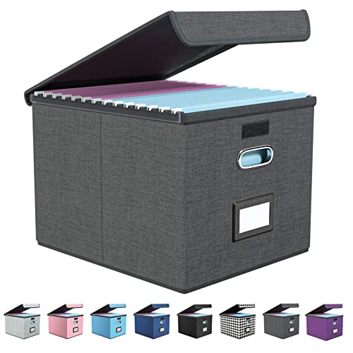 Collapsible File Storage Organizer Box - Dark Grey - 1 pack
