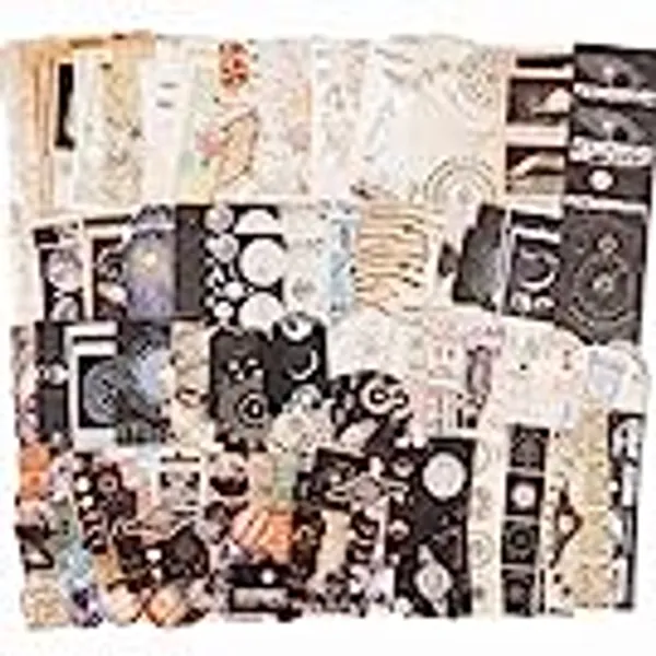 200 Stück Vintage Scrapbooking Papier Washi Stickers Set,Vintage Bastelpapier Dekopapier Designpapier für Sammelalbum, DIY Kunst und Handwerk,Tagebuch Notizbuch