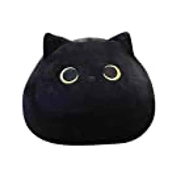 Fulltime Nette Schwarze Katze Plüschtier Umarmung Spielzeug Kreative Katzenform Kissen Geschenk Tier Puppe, Plüschtier Katze (L/400g)
