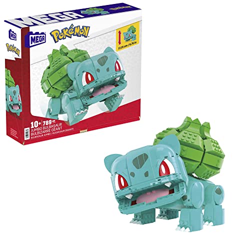 MEGA Pokémon Action Figure Building Toys for Kids, Jumbo Bulbasaur with 355 Pieces, Buildable and Poseable, 7 inches, 7 Year Old Gift Idea
