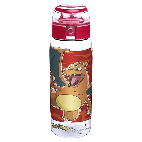 Zak Designs POKC-K951 Pokemon Reusable Tritan Plastic Water Bottle with Flip Top Cap, Pokemon-K951 - Modern and fun