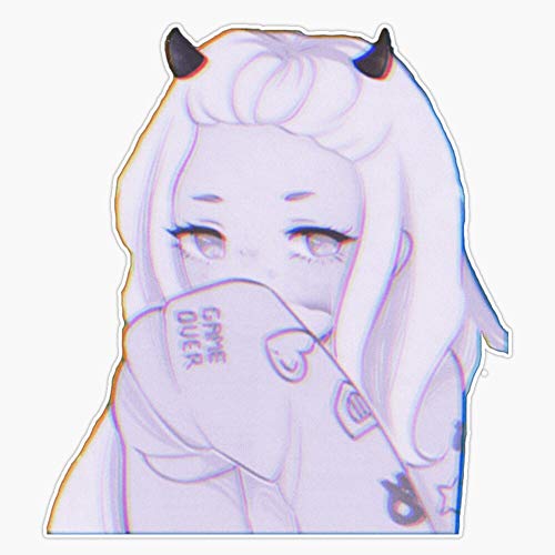 Leyland Designs Shy Game Over Girl Sticker Outdoor Rated Vinyl Sticker Decal for Windows, Bumpers, Laptops or Crafts 5"