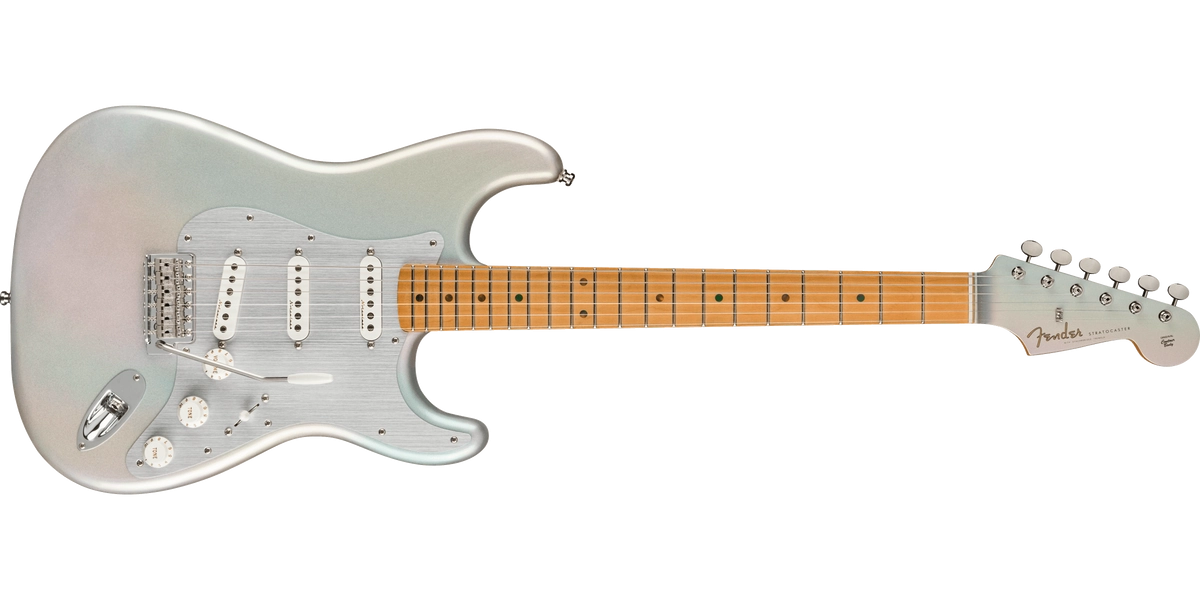 H.E.R. Stratocaster, Maple Fingerboard - Chrome Glow